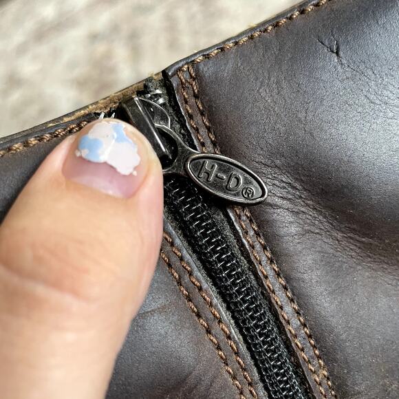 Harley Davidson Ashby Square Toe Harness Motorcycle Brown Leather Boots SZ 9.5 - Picture 11 of 12